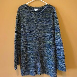 J. Jill Green and Gray Long Sleeve Sweater Size Large